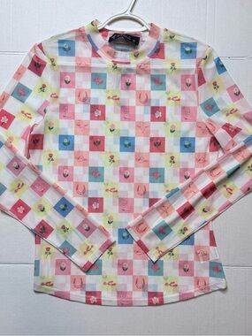 Lucky & Blessed Pastel Gingham Long Sleeve Tee